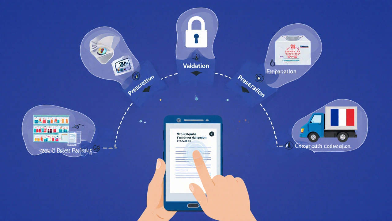 Processus sécurisé d&#039;envoi d&#039;ordonnance et livraison du Nizatidine en 24h via une pharmacie agréée française.