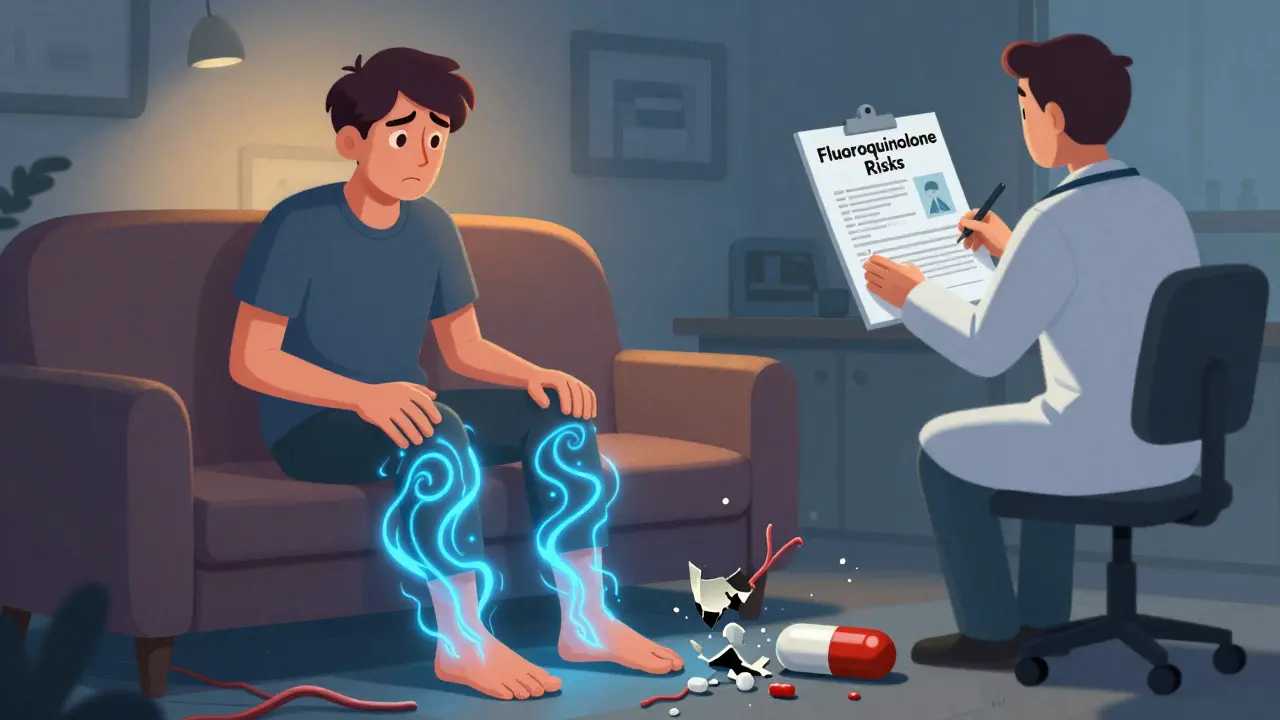 Patient avec des picotements électriques aux mains et pieds, médecin ignorant les risques.