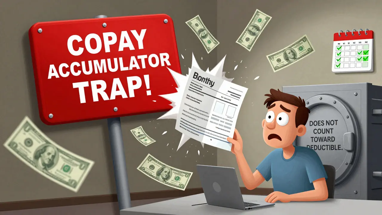 Patient confronté à un piège financier où l'aide du fabricant ne compte pas dans son plafond de dépenses.