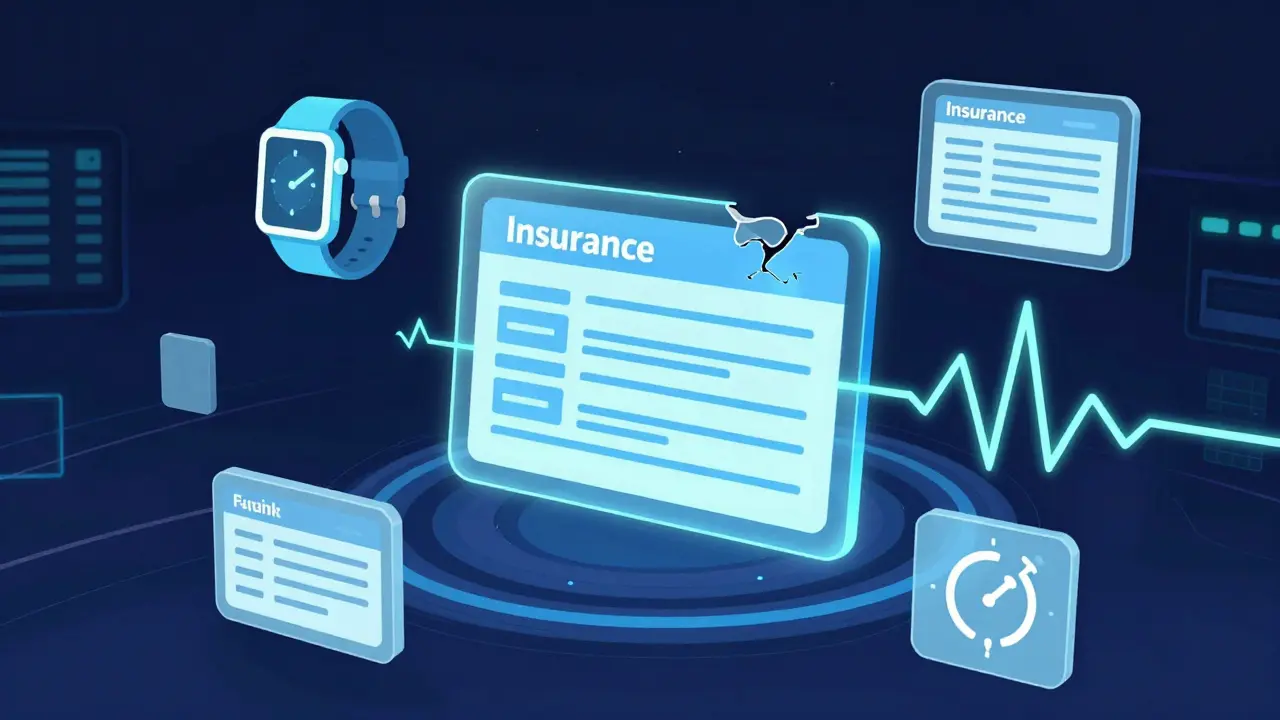 Représentation conceptuelle de données de santé fragmentées provenant de diverses sources numériques.