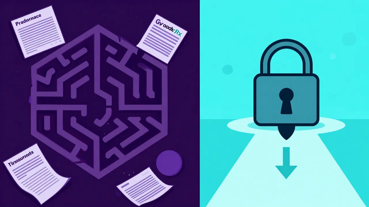 Illustration comparant la complexité des prix traditionnels et la transparence en ligne