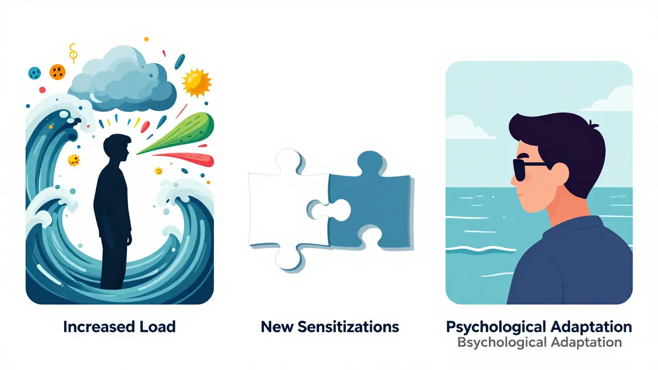 Illustration des causes de perte d'efficacité : charge allergique et adaptation