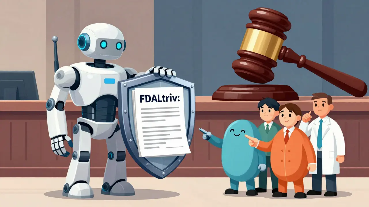 Robot du médicament breveté vs génériques dans une métaphore judiciaire