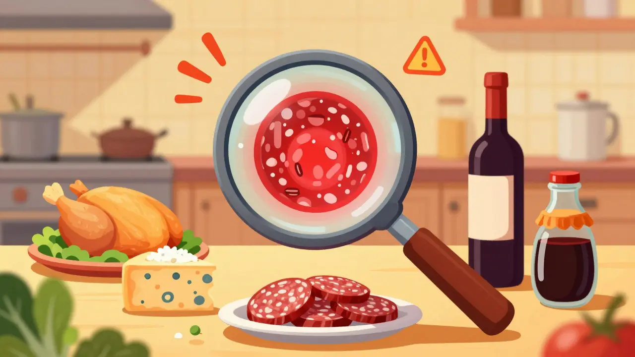 Aliments riches en tyramine signalés comme dangereux dans une cuisine