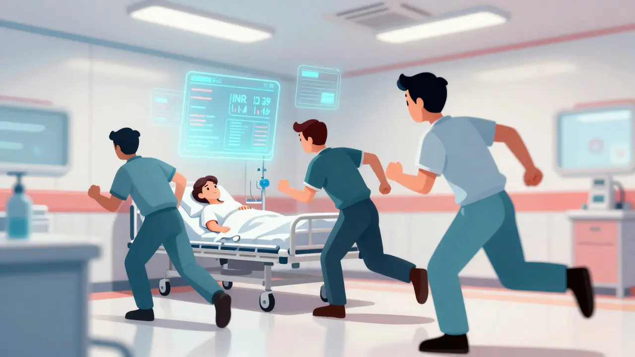 Urgences médicales : médecins en action rapide pour traiter une crise hépatique.