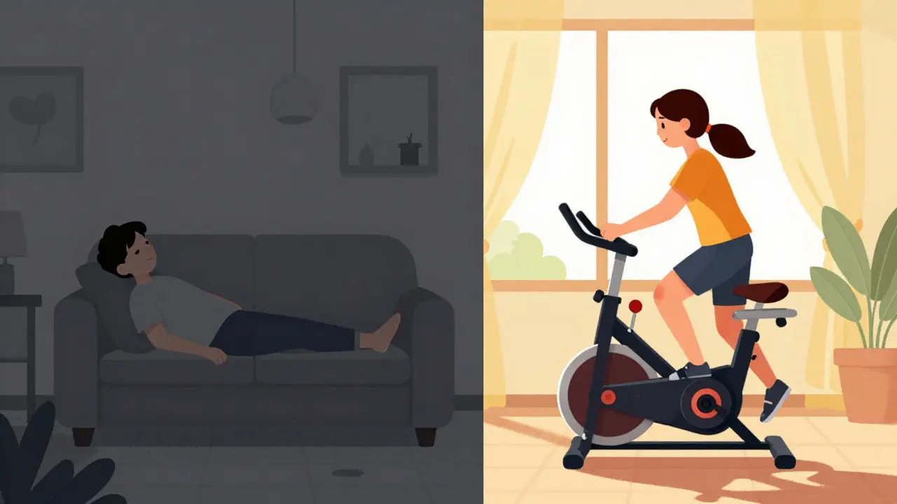 Comparaison visuelle entre repos strict et rééducation active